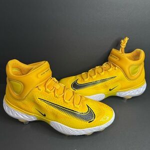 NEW Nike Alpha Huarache Elite 4 Mid Baseball Cleats Yellow (DX6961-701) Size 13